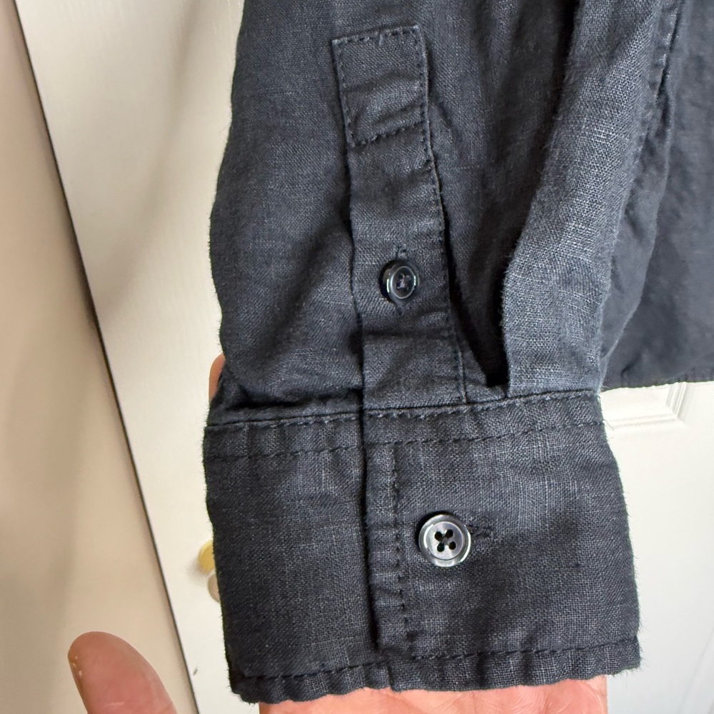 Athleta Classic Black Button Down Collared Shirt - image 4